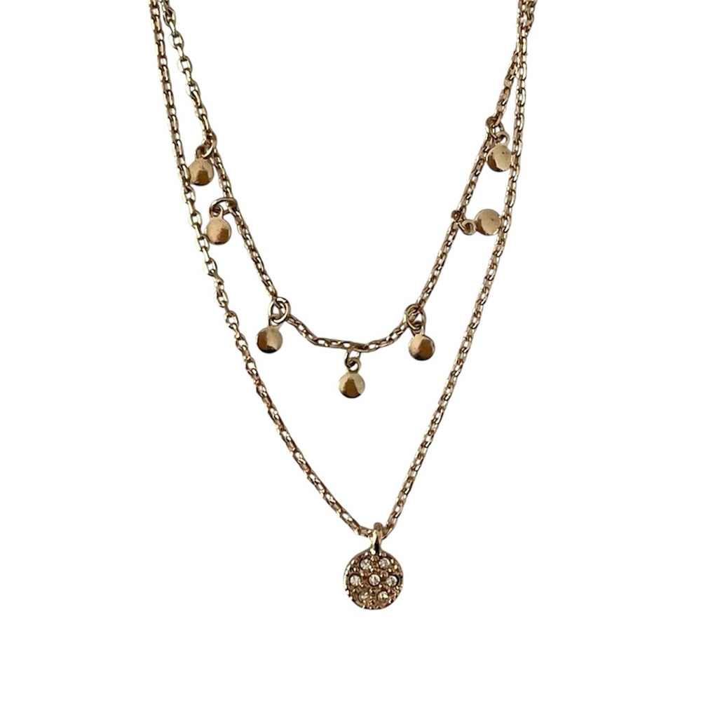 Charming Charlie Gold Tone 2 Layered Necklace